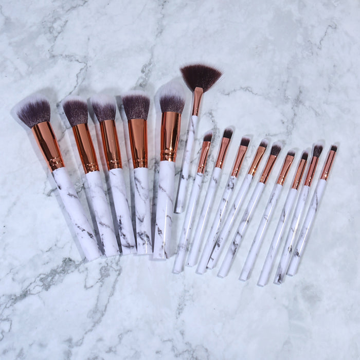 PRO MARBLE MAKEUP BRUSH SET (15 PCS)