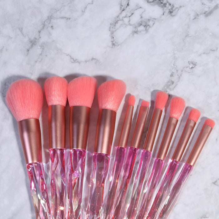 LUXURY PINK CRYSTAL BRUSH SET (10 PCS)