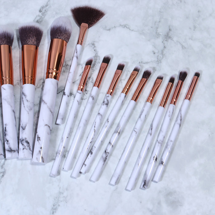 PRO MARBLE MAKEUP BRUSH SET (15 PCS)