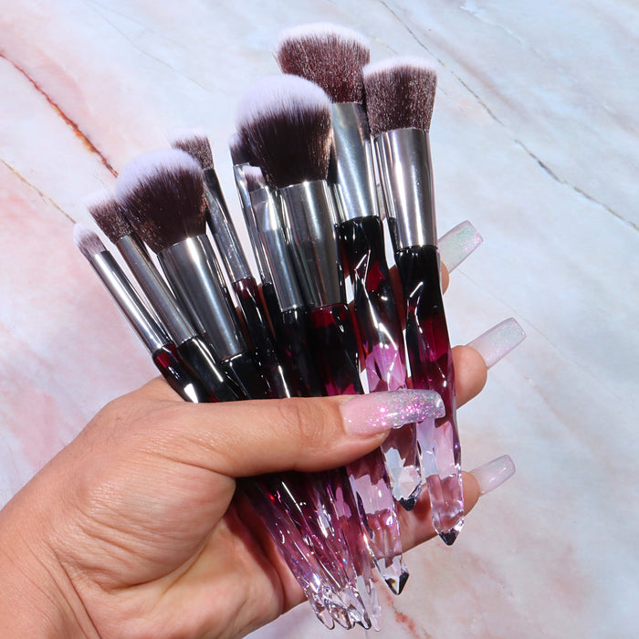 PLUM CRYSTAL BRUSH SET (10 PCS)