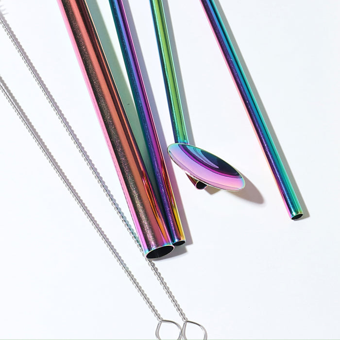 RAINBOW METAL STRAW 4-PK