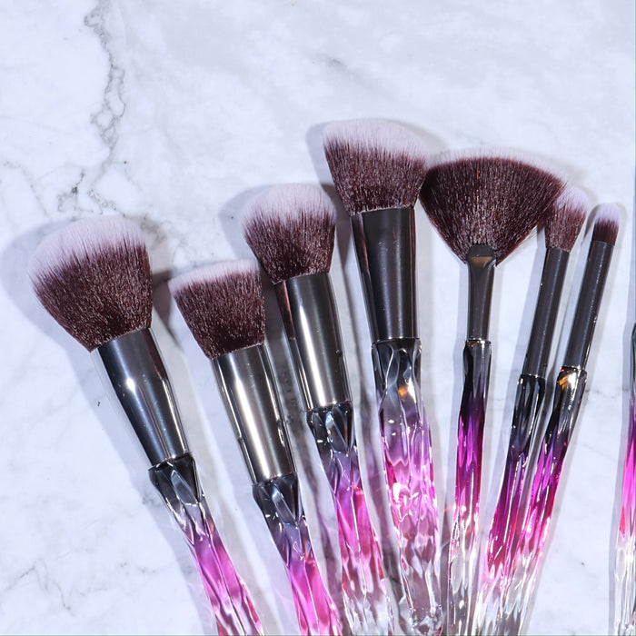 LUXURY RUBY CRYSTAL BRUSH SET (15 PCS)